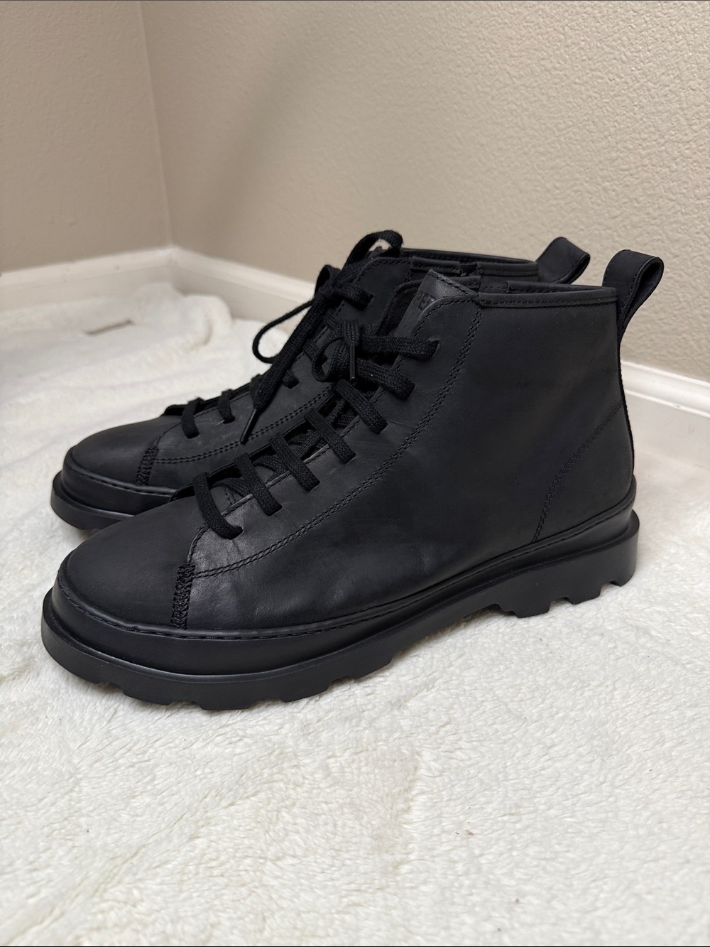 Camper Brutus Black Leather Lace-Up Ankle Boots  - Sz 11/44, NWOB - Picture 6 of 15